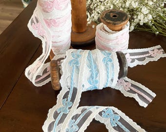 Schöne Schleife Spitzenband, 1 cm breit- Pink, Blau oder Lavendel- Ideal für Baby & Kinder Dekor/Kleidung, Kinderzimmer Schüttgut BL05