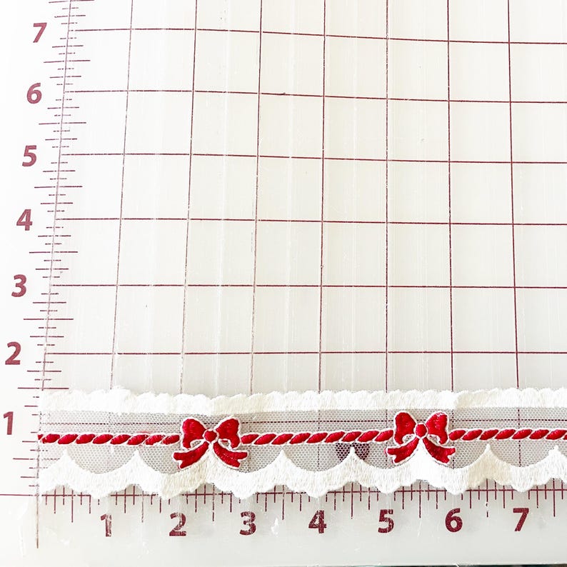 Red Ruffed Ribbon Red & Green Christmas Ribbon Set - One Piece Each of Double Ruffle Edge ...