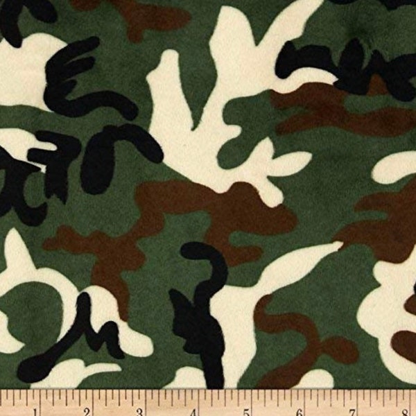 Camo Camouflage Minky Fabric by-the-yard {Shannon Fabrics Cuddle}