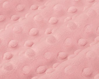 Blush Pink Minky Dot Fabric by-the-yard {Shannon Fabrics Cuddle Dimple Dot} Soft Baby Blanket Material