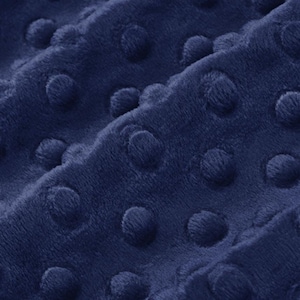 Navy Minky Dot Fabric by-the-yard {Shannon Fabrics Cuddle Dimple Dot} Soft Dark Blue Blanket Material