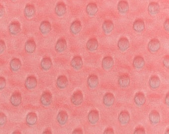 Tessuto Coral Minky Dot a metraggio {Shannon Fabrics Cuddle Dimple Dot} Materiale per coperta morbida per neonati