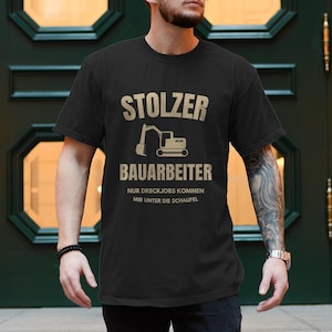 Construction Worker T-Shirt Men Black | Shirt with Saying | Gift for Craftsmen | Funny Work Shirt | Men&#39;s Professional Shirt | Construction Worker