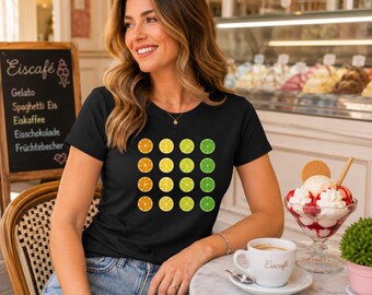 Lemon Shirt Women | Fruit Shirt with Orange, Lemon, and Lime | Summer Retro Shirt | Fruit Motif Shirt | Gift for Foodies | Women's Shirt