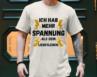 Lustiges Elektriker T-Shirt für Männer & Frauen – Strom Witz Geschenk – Handwerker Shirt mit Spruch – Beruf Kleidung Technik Humor