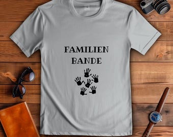 Family Shirt "FAMILY BANDS" with handprints – Gift for Dad, Mom, Grandpa – Unisex T-Shirt made of cotton – Family look partner look