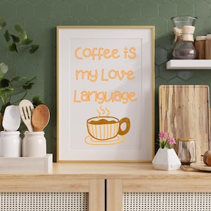 Coffee Wall Art Printable – Kitchen Poster with Coffee Cup | Digital Coffee Decoration for Coffee Bar & Kitchen | Gift for Coffee Lovers