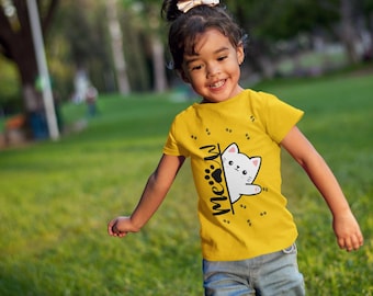 Children's Cat T-Shirt – Shirt for Girls & Boys | Cute Children's Shirt | Cotton | 98–146 | Animal Motif | Playful and Cheerful | Kawaii