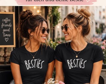 BESTIES Shirt Women • Friends T-Shirt with Heart Motif • Partner Look Gift • Best Friend Shirt • BFF Shirt • Gift Idea for Girlfriend