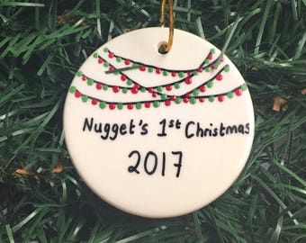 Baby's first Christmas Ornament, Personalized BABY Ornament, Baby's 1st Christmas, Pregnant mom gift, Ornament for Boy Or Girl Tree Ornament
