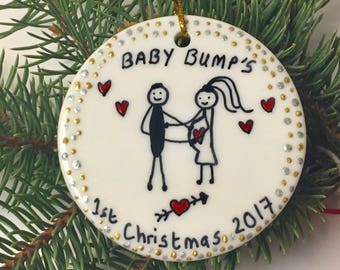 Personalized Bumps first Christmas Pregnant mom gift Pregnant gift Pregnant christmas ornament Pregnancy announcement ornament Baby reveal