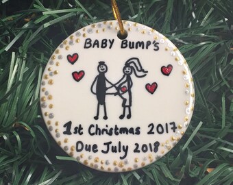 Personalized Bumps first Christmas Pregnant mom gift Pregnant gift Pregnant christmas ornament Pregnancy announcement ornament Baby reveal