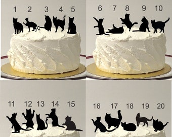 ADD ON Cat Silhouette Cake Topper, 20 Different Cat Silhouettes to Choose From,  Add a Cat to Wedding Cake Topper Bride Animal Pet Cat