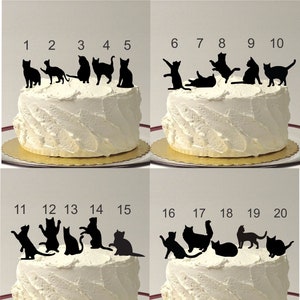 ADD ON Cat Silhouette Cake Topper, 20 Different Cat Silhouettes to Choose From,  Add a Cat to Wedding Cake Topper Bride Animal Pet Cat