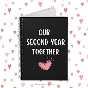 Our 2nd Year Together hardcover Book, Hardcover Journal, Square Journal,  Unique Journal, Personalized Notebook, Writing Journal 