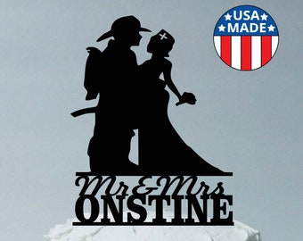 MADE In USA, Personalized Fireman and Nurse Wedding Cake Topper, Fireman Wedding Cake Topper, Nurse Wedding Cake Topper, Firefighter Topper