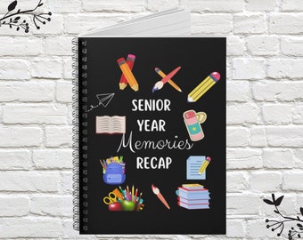 Senior Year Memories Recap Notebook Journal, Seniors School Year Notebook, Senior College Notebook, School Notebook, Seniors Stationery