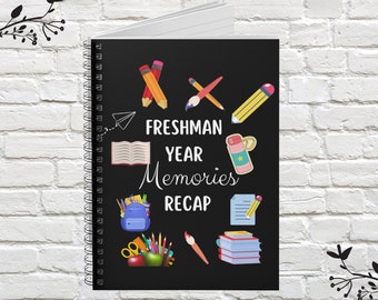 Freshman Year Memories Recap Notebook Journal, Freshman School Year Notebook, Freshman College Notebook, Freshman Journal Stationery