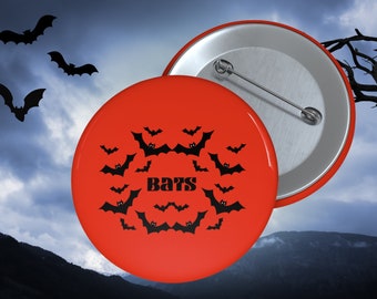 Bats Pin, Bat Pin, Halloween Bats Pinback Button, Bats Pin Accessories, Halloween Pin, Halloween Gifts, Goth Girl Aesthetic, Bats Gifts