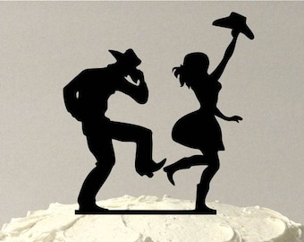 MADE In USA, CowBoy and CowGirl Wedding Cake Topper, Country and Western Wedding Cake Topper, Country Wedding Cake Topper Silhouette