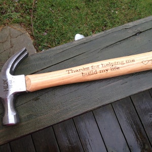 Personalized Hammer Engraved Hammer Thank You For Helping Me Build My Life FATHERS DAY GIFT Custom Name Initials Dad Husband Granddad image 2