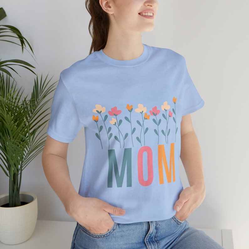 Mom T-shirt, Wild Flowers Mom Shirt, Boho Mom Tee, Mom T-shirt, Mothers Day Gift For Mom, Mom's Birthday Gift, Hippie Hippies Mommy Shirt image 4