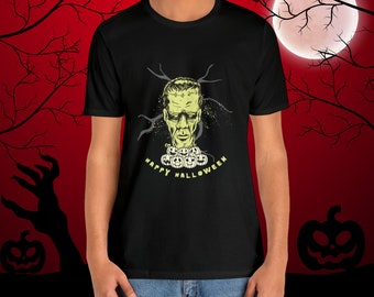 Frankenstein Shirt, Frankenstein's Monster T-Shirt, Frankenstein T-Shirt, Happy Halloween Shirt, Halloween Shirt, Green Monster Shirt Unisex