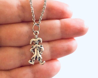 Jester Necklace, Silver Jester Necklace Medieval Clown Necklace, Joker Necklace, Theatre Necklace Drama