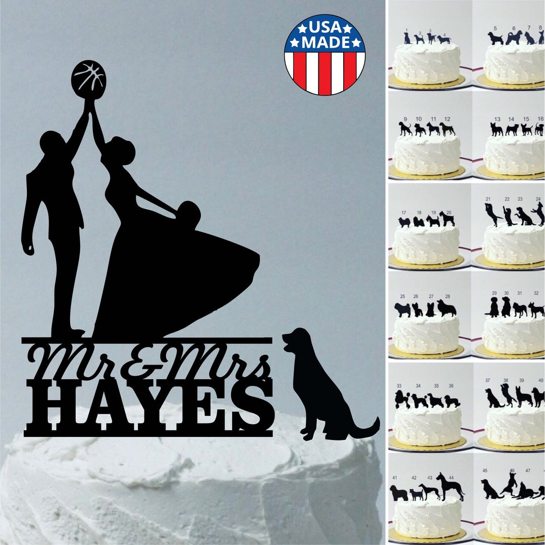MADE in USA Basketball Silhouette Wedding Cake Topper With Etsy