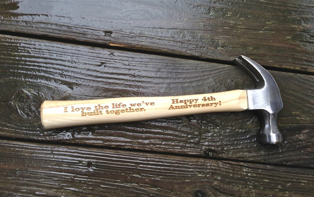 Engraved Hammer Anniversary Gift for Him Personalized Hammer Gift for