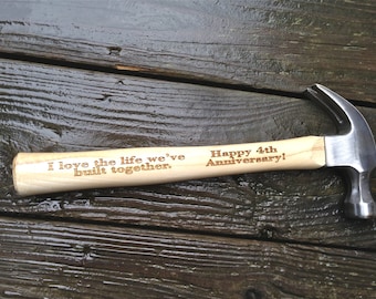 Engraved Hammer Anniversary Gift for Him - Personalized Hammer Gift For Him Wedding Gift Anniversary Gift For Husband