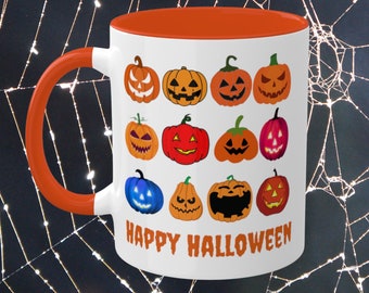 Pumpkin Mug, Jack O' Lantern Mug, Happy Halloween Mug, Halloween Coffee Mug, Spooky Season Pumpkins Mug