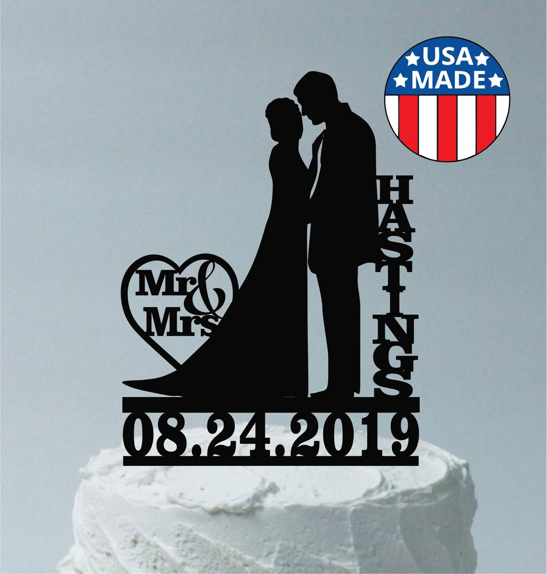 Bride and Groom Personalized Wedding Cake Topper With Name and - Etsy UK