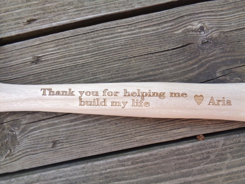 Personalized Hammer Engraved Hammer Thank You For Helping Me Build My Life FATHERS DAY GIFT Custom Name Initials Dad Husband Granddad image 5