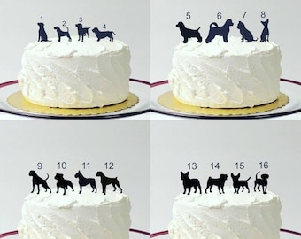 ADD ON Dog (48 Different Dog Options To Choose From)  Silhouette Cake Topper Add on for any silhouette Wedding Cake Topper Animal Pet dog