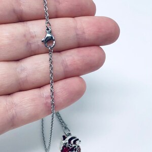 Human Heart Necklace, Silver & Blood Red Heart Necklace, Human Heart ...