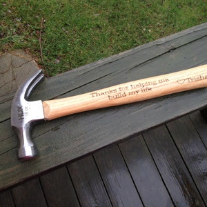 Personalized Hammer Engraved Hammer Thank You For Helping Me Build My Life FATHERS DAY GIFT Custom Name Initials Dad Husband Granddad image 4