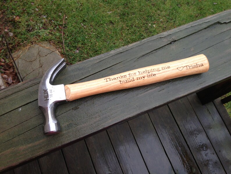 Personalized Hammer Engraved Hammer Thank You For Helping Me Build My Life FATHERS DAY GIFT Custom Name Initials Dad Husband Granddad image 4