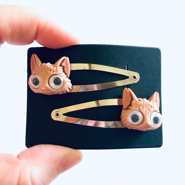 Cat Barrettes Etsy