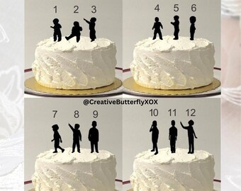 ADD ON BOY Child Silhouette Cake Topper (24 Different Options to Choose From) Baby Toddler, Little Boy, Teen Boy, Adult Boy Man Silhouettes