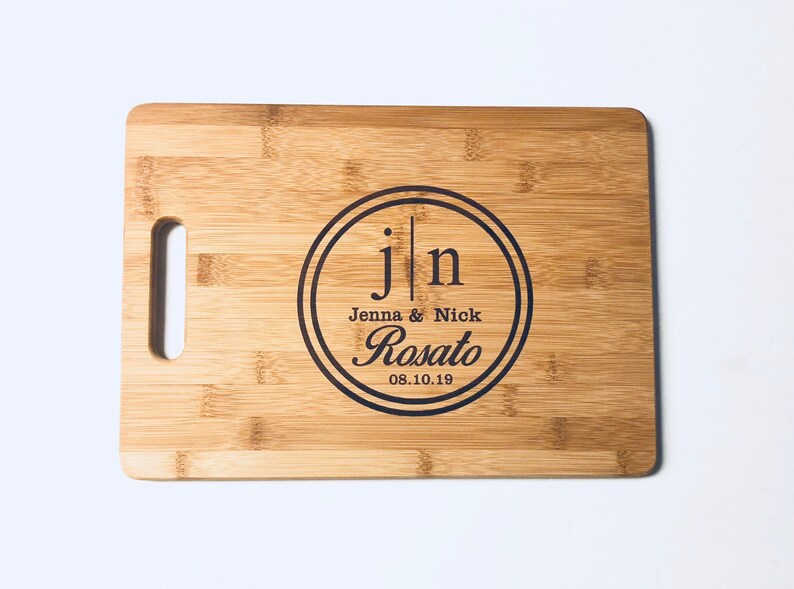 Large Monogrammed Cutting Board Personalized Engraved Etsy