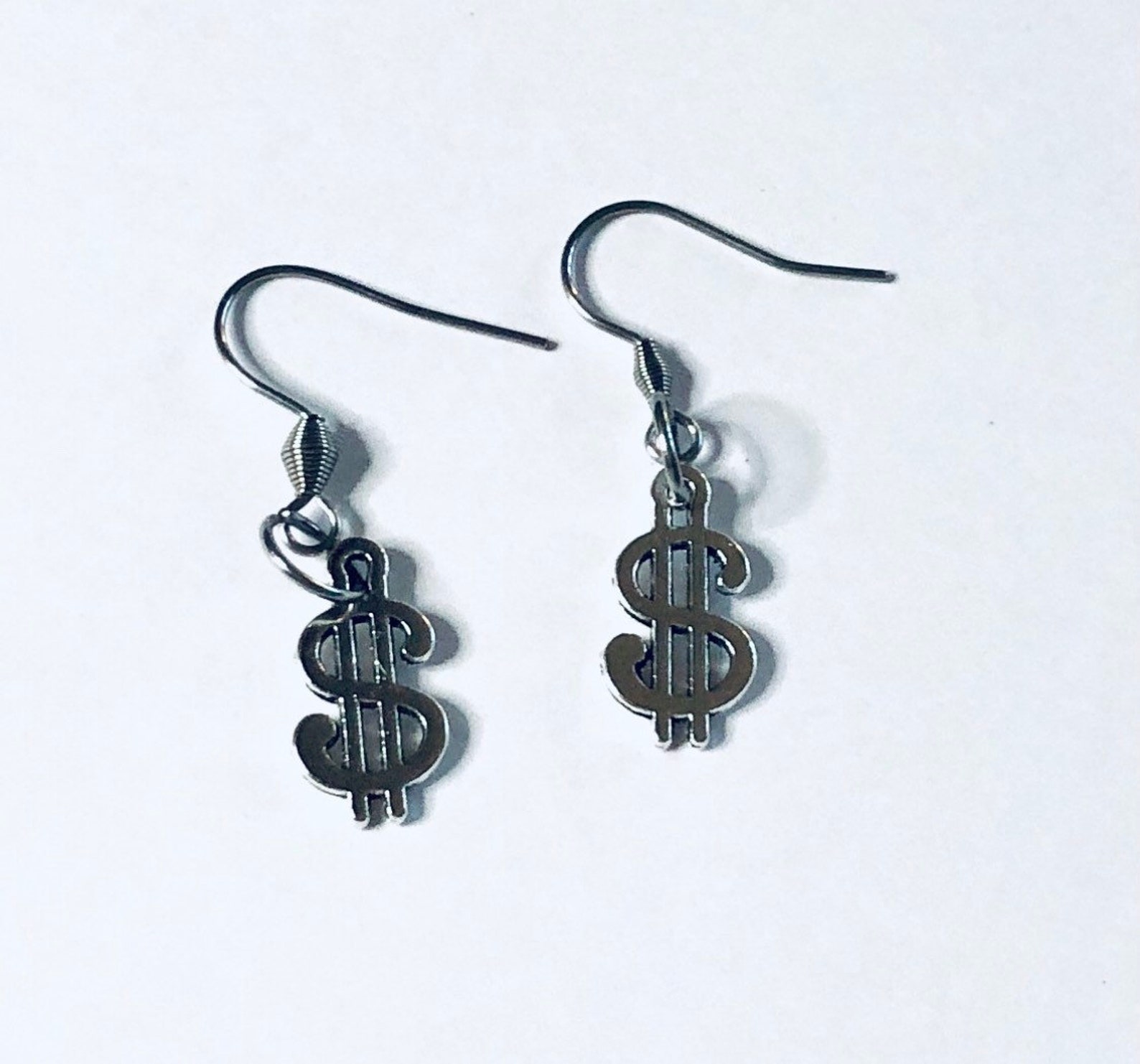 Dollar Bill Earrings Drop Dangle Money Sign Earrings Dollar Etsy