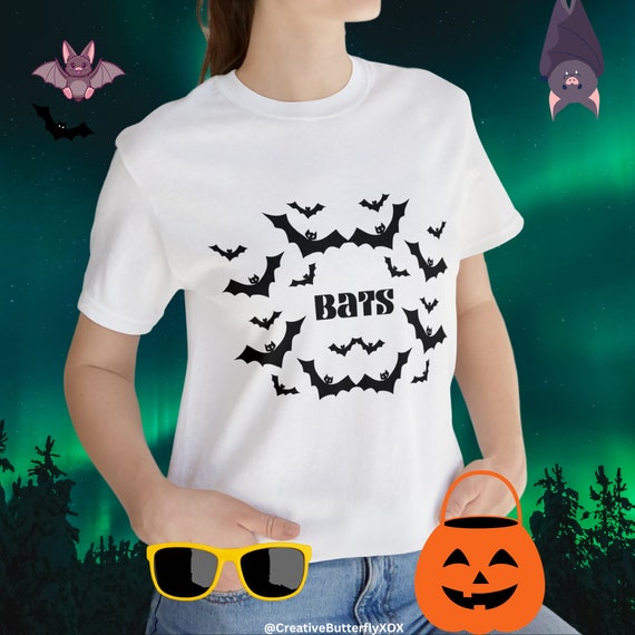 Camiseta de murcielagos camisa de murcielagos negros camisa de murcielago camiseta de temporada espeluznante camisa de Halloween de murcielagos camisa gotica camisa gotica camisa de murcielagos volado...
