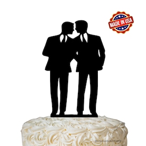 Décoration de gâteau de mariage gay de même sexe Décoration de gâteau gay Silhouette gay Décoration de gâteau de mariage homosexuelle pour homme, fabriqué aux États-Unis