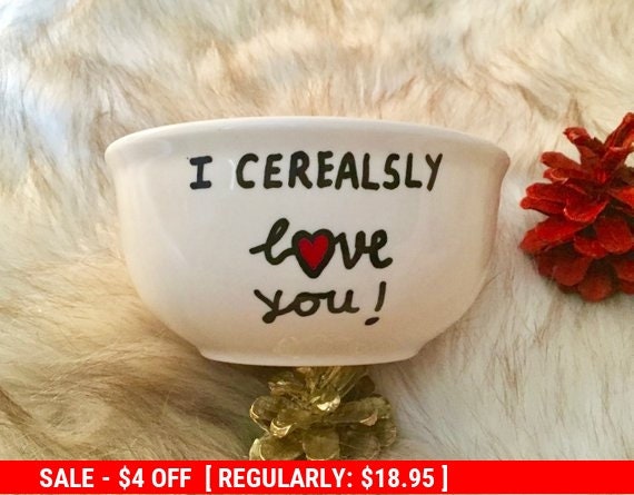 Download I Cerealsly Love You Cereal Bowl Hand Painted Cereal Bowl ...