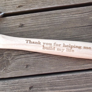 Personalized Hammer Engraved Hammer Thank You For Helping Me Build My Life FATHERS DAY GIFT Custom Name Initials Dad Husband Granddad image 1