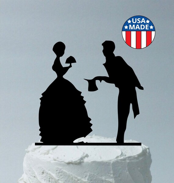 Vintage Style Wedding Cake Topper Top Hat Tails Groom Etsy