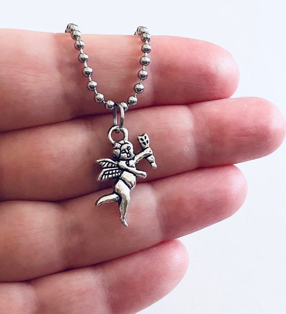 Silver store cherub necklace