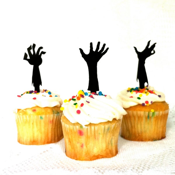 MADE In USA, Zombie Apocalypse Cupcake Toppers Set of 3 Halloween Cupcake Topper Zombie Cupcakes Zombies Cake Toppers Zombie Party