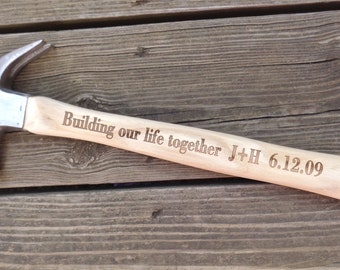 HAMMER FOR HIM Engraved Hammer Building Our Life Together Personalized Hammer Gift For Him Wedding Gift For Husband